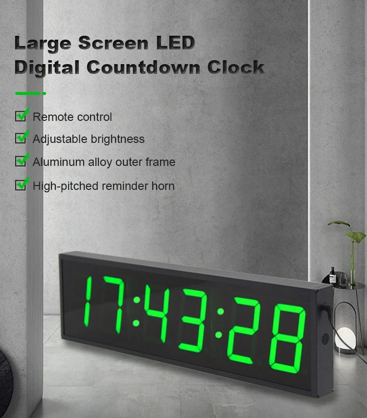 LED green wall clock (1)