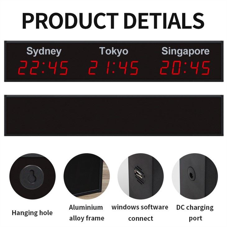 led digital world clock