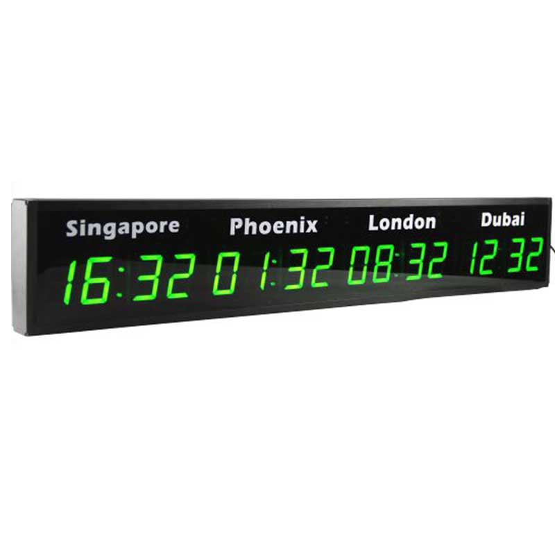Internasjonal LED verdenstidsklokke Multi City Synchronized Display